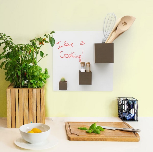 Kalamitica Home-Design Staal Magnetisch Krijtbord. Afmetingen 74x57x0.12 cm Houtskool Kleur