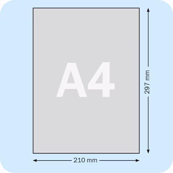 De precieze maat van een A4 formaat
