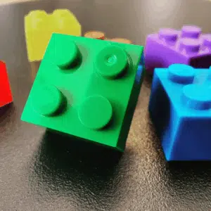 Bricks magneten - Lego magneetjes (zes stuks) 5 Lego bouwstenen met een magneetje voor magneetbord of als koelkastmagneet