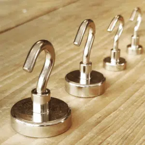Magneet haak (Neodymium - zes maten) 2 Magneet haak met ruimere boog
