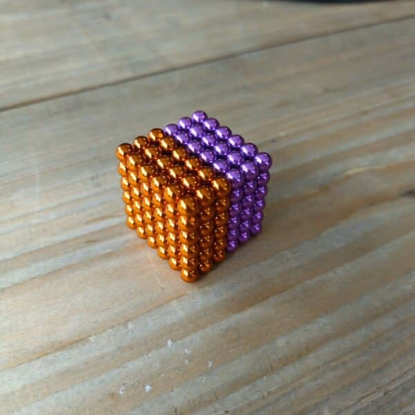 Magneetballetjes Neocubes Paars / Oranje 1 Magneetballetjes neocube 5mm oranje paars