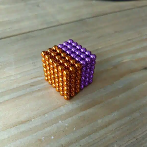 Magneetballetjes Neocubes Paars / Oranje 1 Magneetballetjes neocube 5mm oranje paars