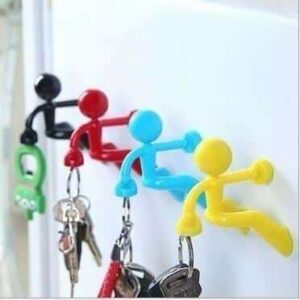 Magnetische sleutelhouder 'Johnny' 3 Magnetische poppetjes met magneten met sleutelbos