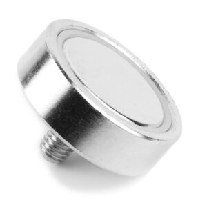 Potmagneet met schroefdraad 25 mm M5 (max trekkracht 25 kilo) 4 Onderzijde potmagneet 25 mm met schroefdraad