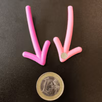 Pijl magneetjes Arrow 6 Twee pijl magneetjes in roze en lila