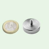 Potmagneet met schroefdraad 25 mm M5 (max trekkracht 25 kilo) 2 Potmagneet 25 mm met schroefdraad