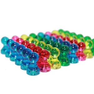 Pushpin whiteboard magneten (48 stuks) 2 Verzameling van Pushpin magneetjes in veel kleuren