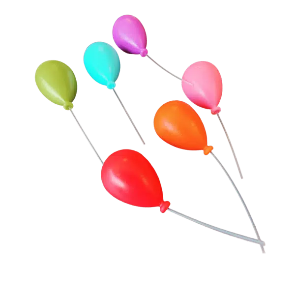 Vrolijke ballon koelkastmagneetjes – set van 6 in kleur