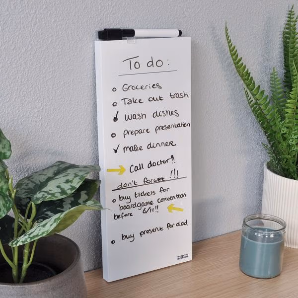 Whiteboard langwerpig als to-do lijst zonder aluminium rand