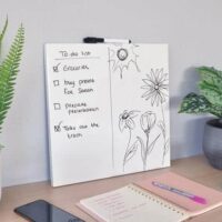 Randloos whiteboard 35 x 35 cm 3 Randloos whiteboard met gratis whiteboardstift van Desq