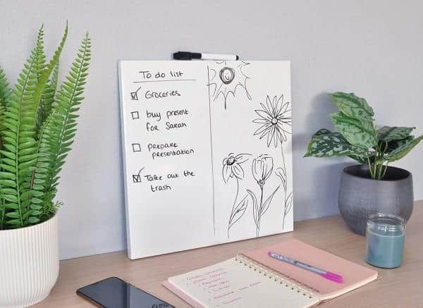 Randloos whiteboard met gratis whiteboardstift van Desq