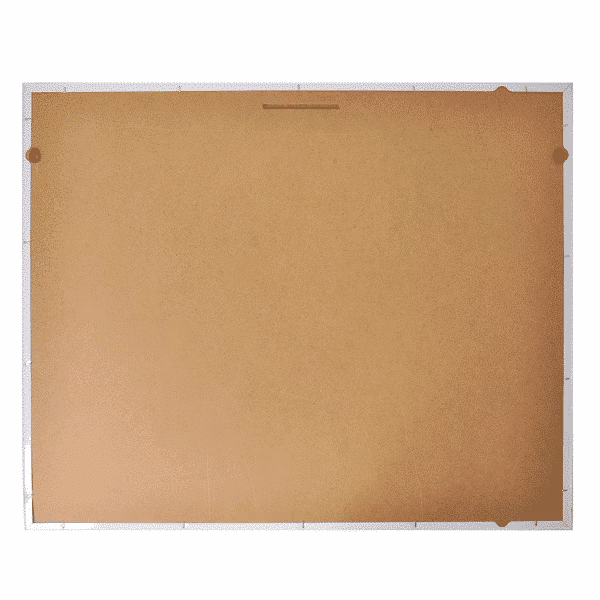 Achterzijde van een whiteboard met een aluminium rand
