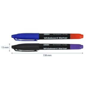 Whiteboard markers set van 4 kleuren (2 stiften) 3 Twee kleine whiteboard markers en kleur