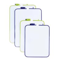 Verschillende maten kleine whiteboarden voor aan de koelkast of andere metalen oppervlakten en met paarse of groene rand