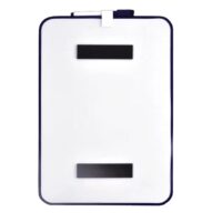 Klein compact whiteboard 21.5 x 28 met whiteboardstift (Paarse rand) 3 Achterzijde van klein whiteboard met twee magneetstrips
