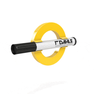 MEGA magneet Cirkel 2 Gele cirkel met sterke magneten aan de achterzijde aangebracht met whiteboardstift in houder