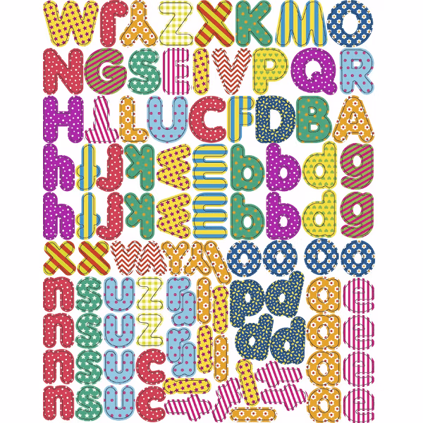 Magneet letters in leuke kleuren en in honderd verschillende letters