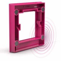 MEGA magneet square 3 Sterke magneten in een kunststof roze fotolijst