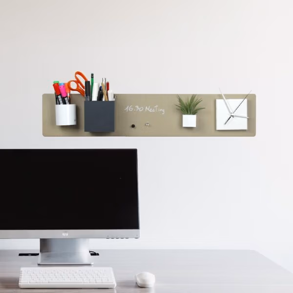 Langwerpig Magneetbord 14 x 70 cm - Zwart, Beige, Zilvergrijs of Wit – KalaMitica – MagneetjesWinkel