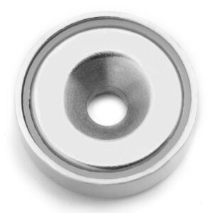 Potmagneet verzonken gat 20 mm (max trekkracht 10,5 kilo) 6 Bovenzijde potmagneet 20 mm met schroefgat