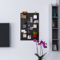 Magneetbord zwart 56x38 met magnetische bakjes