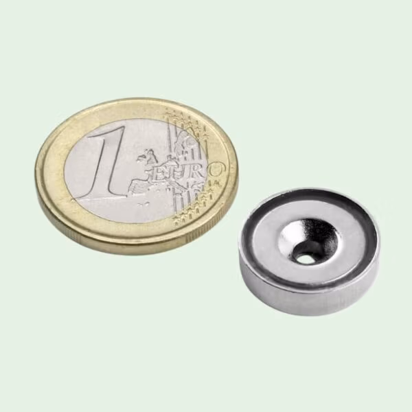 Potmagneet 16 mm met verzonken gat