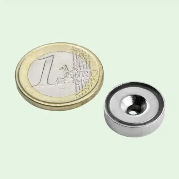 Potmagneet 16 mm met verzonken gat