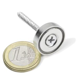 Potmagneet verzonken gat 20 mm (max trekkracht 10,5 kilo) 4 Potmagneet 20 mm met schroef