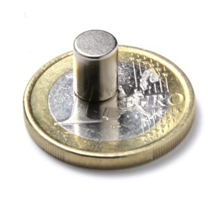 Neodymium Staafmagneet 6 mm x 8 mm (max trekkracht 1,6 kg) 4 Staafje magneet 6 x 8 mm