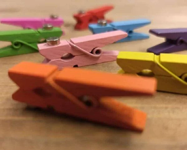 Wasknijpertjes in allerlei kleuren met magneetje