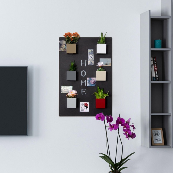 Magneetbord zwart maat 56x38 ingericht met magnetische bakjes