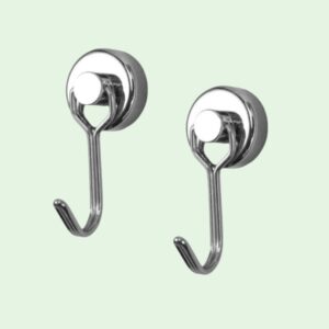 Sterke magneethaak Subliem (zilver of zwart) ca. 2.5 kg. 2 stuks 2 Vooraanzicht van twee magneethaken