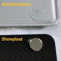 Kentekenplaat magneten (set met lijm) 3 Kentekeplaat magneten voor het stevig vasthouden van je showplaat over je kentekenplaat heen