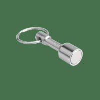 Zilveren magnetische sleutelhanger met sleutelring