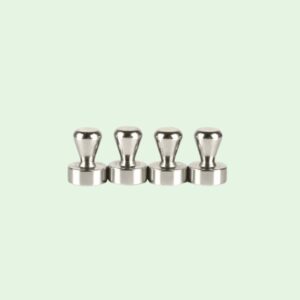 Push Pin Magneetjes Zeer Sterk (Schuifkracht 400 gram) 2 Vier zilverkleurige whiteboardmagneten met handige greep