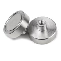 Bovenzijde en onderzijde potmagneet 25 mm met draadbus e1750181130149