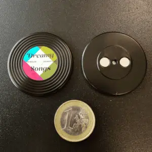 Retro grammofoonplaten met twee magneetjes