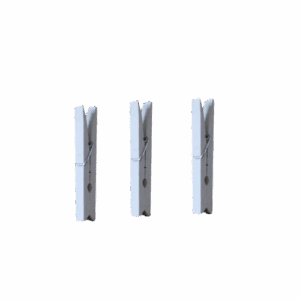 Magneet knijpers Whitewash 98 x 11 mm (3 stuks) 2 Drie langwerpige whitewashed magnetische knijpers