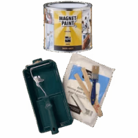Magneetverf verfpakket 3 Pot mer magneetverf en alle verfmaterialen die nodig zijn om een magneetmuur te maken
