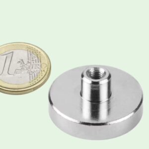 Potmagneet draadbus 32 mm M5 (max trekkracht 40 kilo) 2 Potmagneet 32 mm met draadbus
