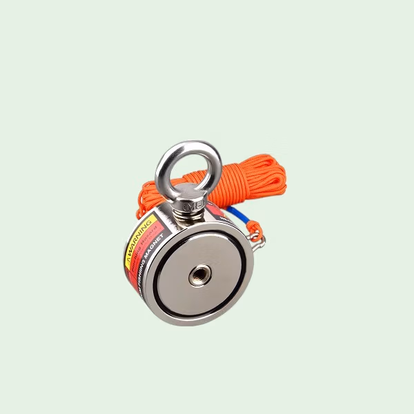 Vismagneet 250 kg met oranje touw