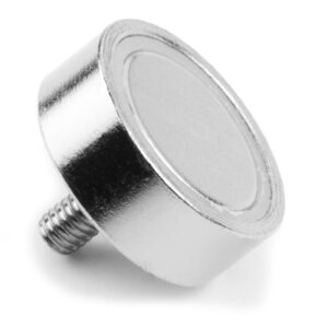 Potmagneet met schroefdraad 20 mm M4 (max trekkracht 13 kilo) 3 Zijkant potmagneet 20 mm met schroefdraad