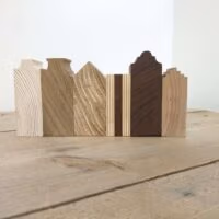Zes houten Hollandse huisjes (handgemaakt en met magneten) 2 Houten Hollandse huisjes met magneten