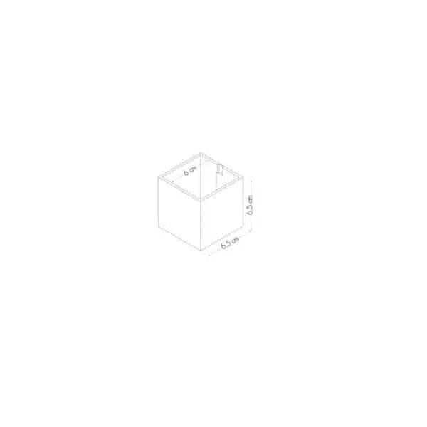 Schema van de maatvoering van een 6cm magnetisch bakje