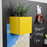 Magnetische (planten) pot 'Cube' 9cm van KalaMitica - meerdere kleuren 4 Magnetisch bakje voor op magneetborden met hoge draagkracht