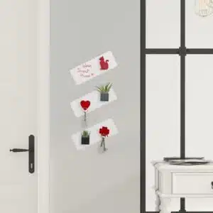 Klein Magneetbord / Magnetisch krijtbord van KalaMitica (9 x 24 cm) wit, beige en zwart 6 Klein magneetbord wit 24x7cm
