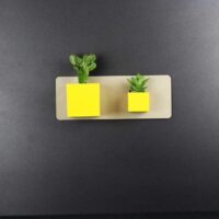 Klein Magneetbord (9x24 cm) wit, beige, zilvergrijs en zwart 6 Magneetbord smal met magnetische plantenpotten