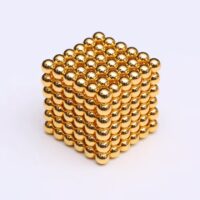 Neocube magneetballetjes Goud 5mm 216 stuks 2 Met gouden magneetballetjes van 5mm gebouwd blokje