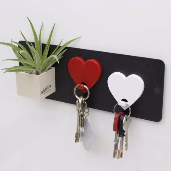 Klein Magneetbord (9x24 cm) wit, beige, zilvergrijs en zwart