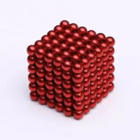 Neocube magneetballetjes Rood 5mm 216 stuks 2 Blokje gebouwd van magneetballetjes 5mm in rode kleur